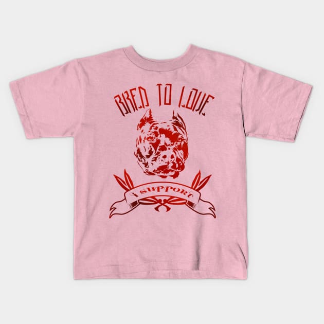 Bred To Love - Red Kids T-Shirt by Danispolez_illustrations